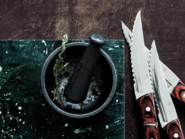 Gense Steakkniv XL 4 stk 23,5 cm i træ/stål, Old Farmer Classic